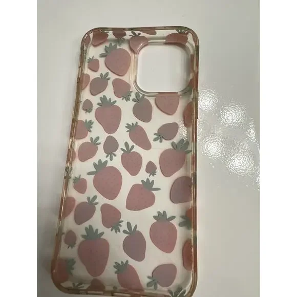 Cute Clear Red Transparent Strawberry iPhone 12 Pro Max phone case trendy - Picture 4 of 4